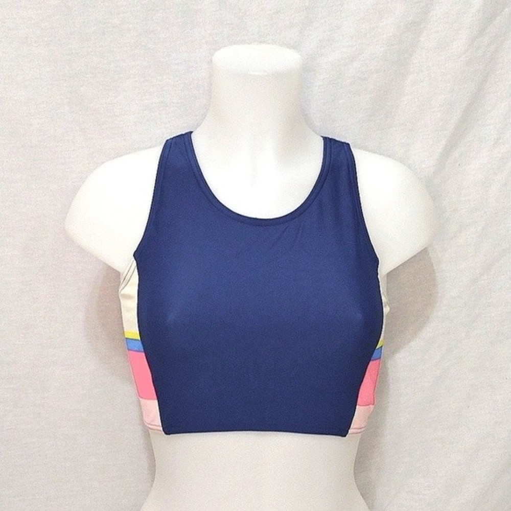 Johnnie B Multicolor Racerback Cropped Yoga Workout Tank Top Youth 15/16 Active